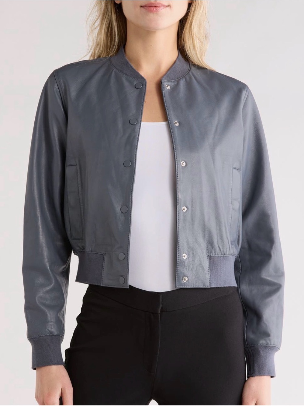 🔥NWT🔥 ALL SAINTS Riley Leather Bomber Jacket - Picture 3 of 7